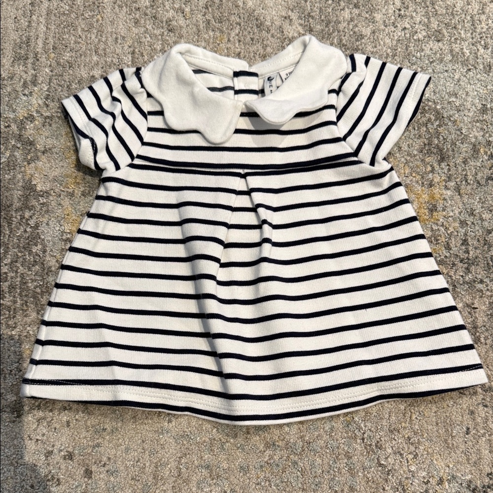 Janie and Jack Black and White Striped Blouse
